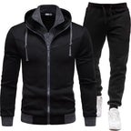 Sport-Style Patchwork Jacket And Casual Long-Sleeve Pants