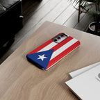 Puerto Rico Flag Tough Phone Case Patriotic Red & White Stripe Design