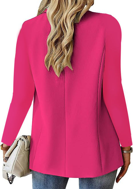 Ins Lapel Button Jacket Fashion Commuter Casual Suit Jacket Women's Long-sleeved Tops Outwear Clothing
