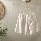 Cotton Linen Shorts for Women Loose Pants Retro Casual SHT08210501