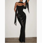 Fashionable Sexy Figure-hugging Dress With Fluttering Ribbons