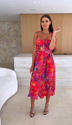 Summer Fashion Sleeveless Women Sling Dress Print Elegant Casual Long Party Evening Dress