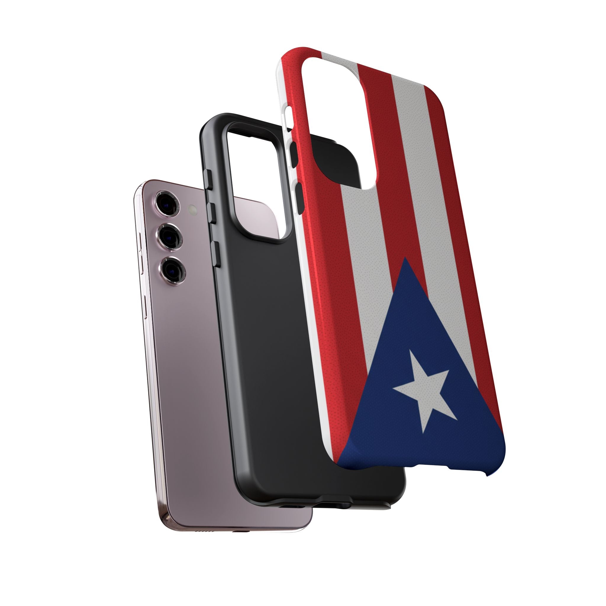 Puerto Rico Flag Tough Phone Case Patriotic Red & White Stripe Design