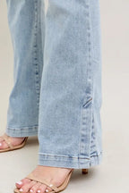 Judy Blue Full Size Tummy Control Vintage Wash Side Slit Slim Boot Jeans Plus Size