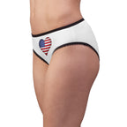 Patriotic American Flag Women's Briefs — USA Heart & Flag Design