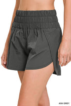 Windbreaker Smocked Waistband Running Shorts