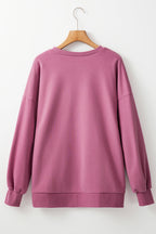Sea Green Solid Fleece Lined Drop Shoulder High Low Sweatshirt