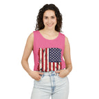 Distressed American Flag Tank Top  Patriotic USA Sleeveless Shirt for 4th of July Summer and Everyday Wear