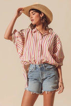 SO ME Multicolored Stripe Button Down Shirt
