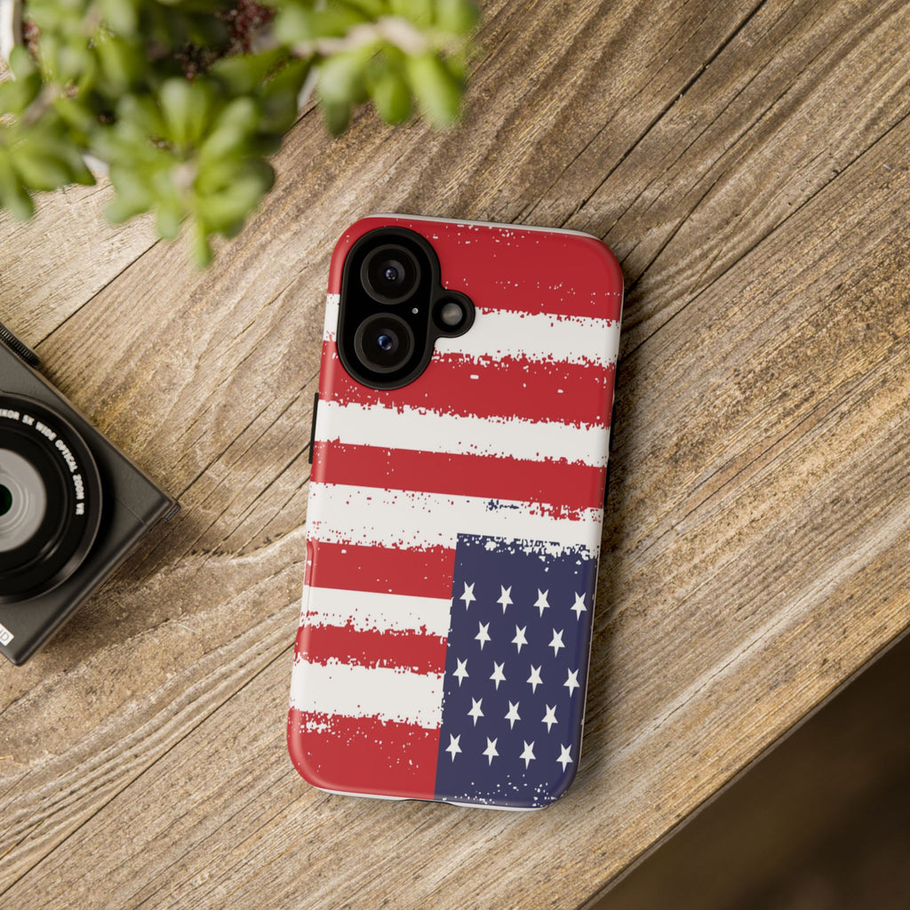American Flag Tough Phone Case — Distressed Stars & Stripes Protective Cover