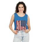 Distressed American Flag Tank Top  Patriotic USA Sleeveless Shirt for 4th of July Summer and Everyday Wear