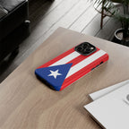 Puerto Rico Flag Tough Phone Case Patriotic Red & White Stripe Design