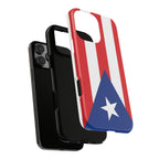 Puerto Rico Flag Tough Phone Case Patriotic Red & White Stripe Design