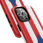 Puerto Rico Flag Tough Phone Case Patriotic Red & White Stripe Design