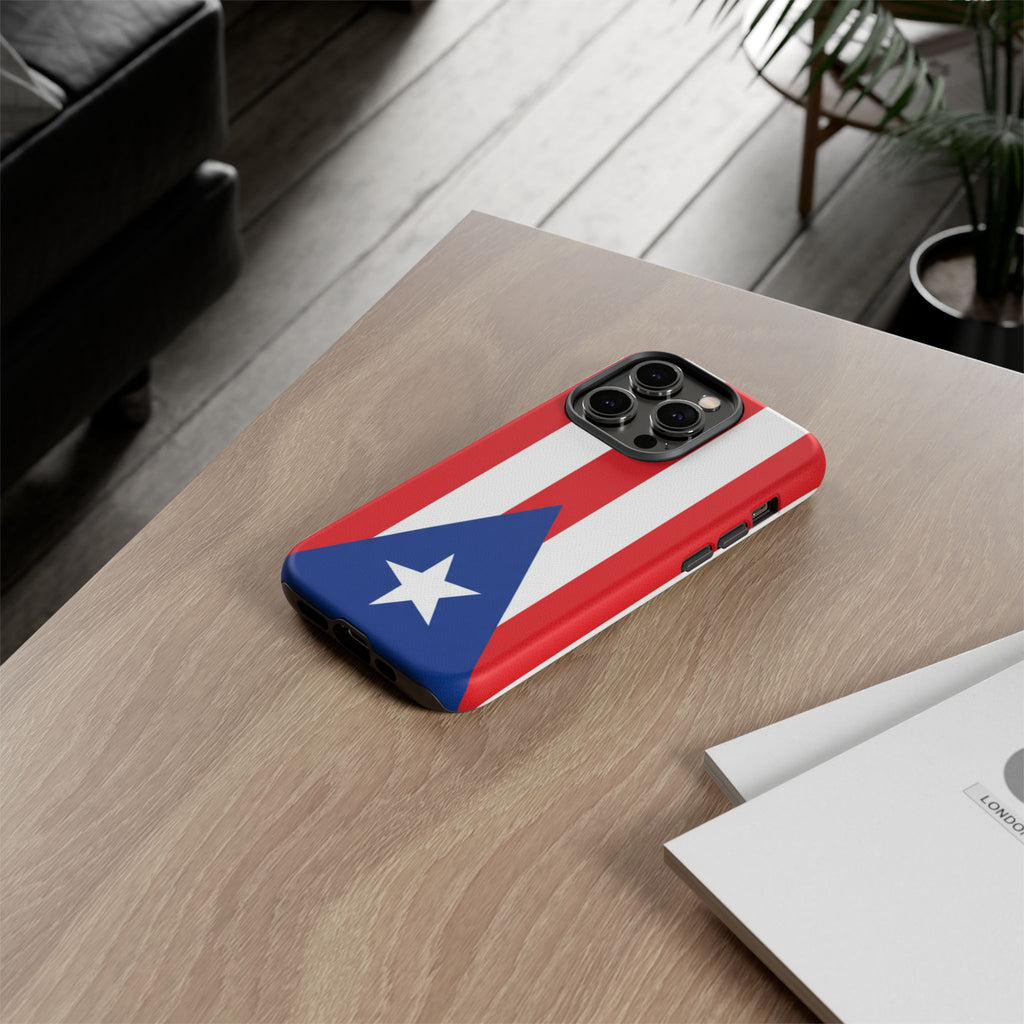 Puerto Rico Flag Tough Phone Case Patriotic Red & White Stripe Design