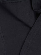 Close-up of a black garment with stitching details