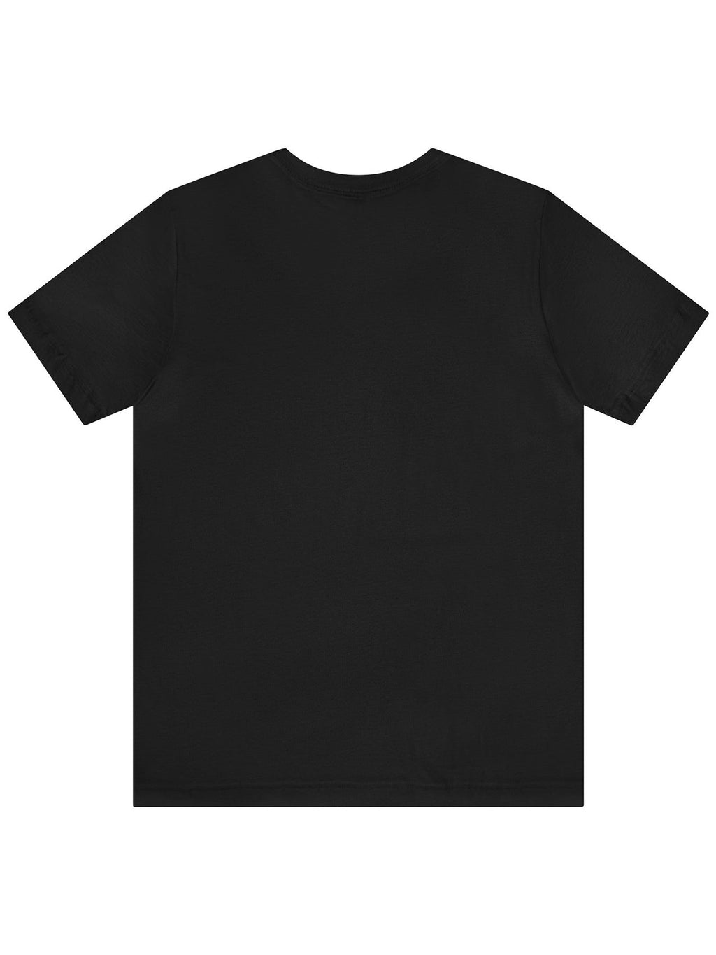 Black t-shirt on a white background