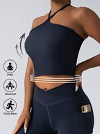 Padded Crop Top Push Up Sports Bra – Seamless Supportive Gym Tank for Women
