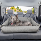 PupProtector™ Faux Leather Memory Foam Dog Car Bed - Slate Gray
