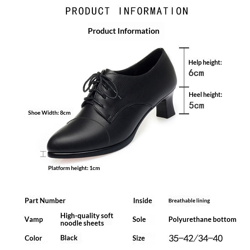 Women's Lace-Up Chunky Heel Dress Shoes