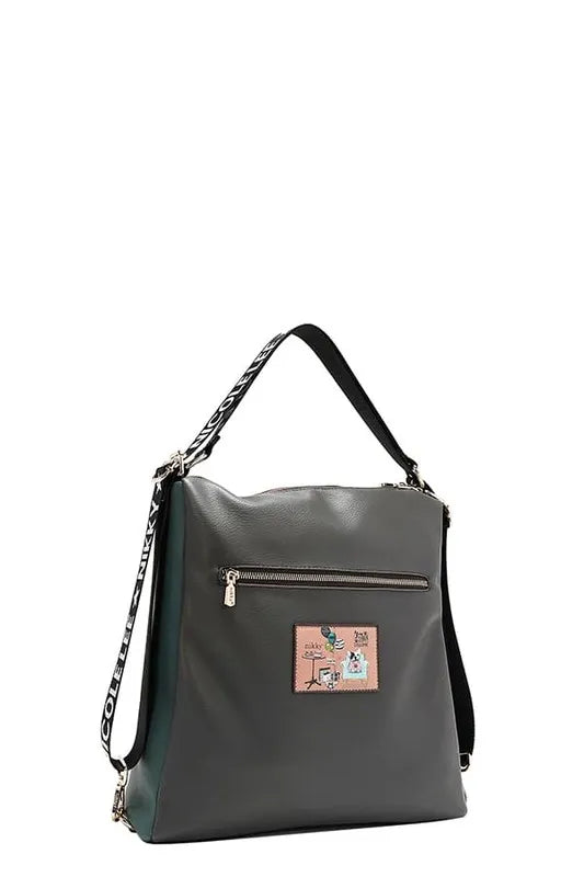 Nicole Lee USA Multifunction Adjustable Strap Eco-Leather Backpack