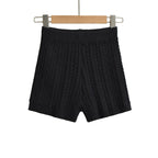 Versatile Solid-Color Tight Knitted Shorts