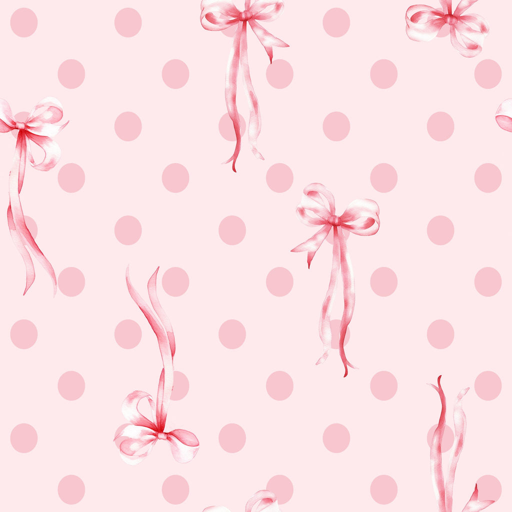 Pink Polka Dot and Bow Print Ruffle Hem Shorts Pajama Set