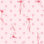Pink Polka Dot and Bow Print Ruffle Hem Shorts Pajama Set