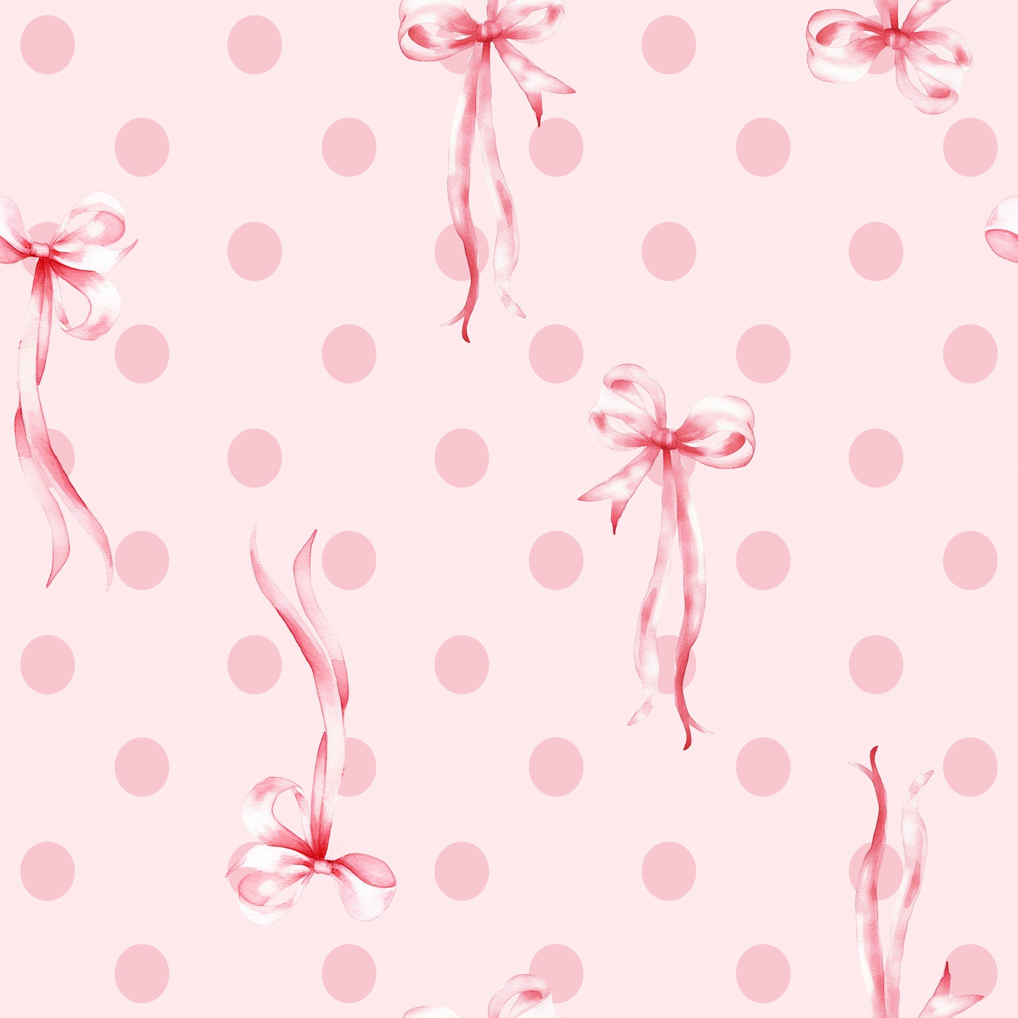 Pink Polka Dot and Bow Print Ruffle Hem Shorts Pajama Set