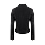 PU Women's Short Leather Oblique Pull Slim Motorcycle Clothing Washed Leather Jacket