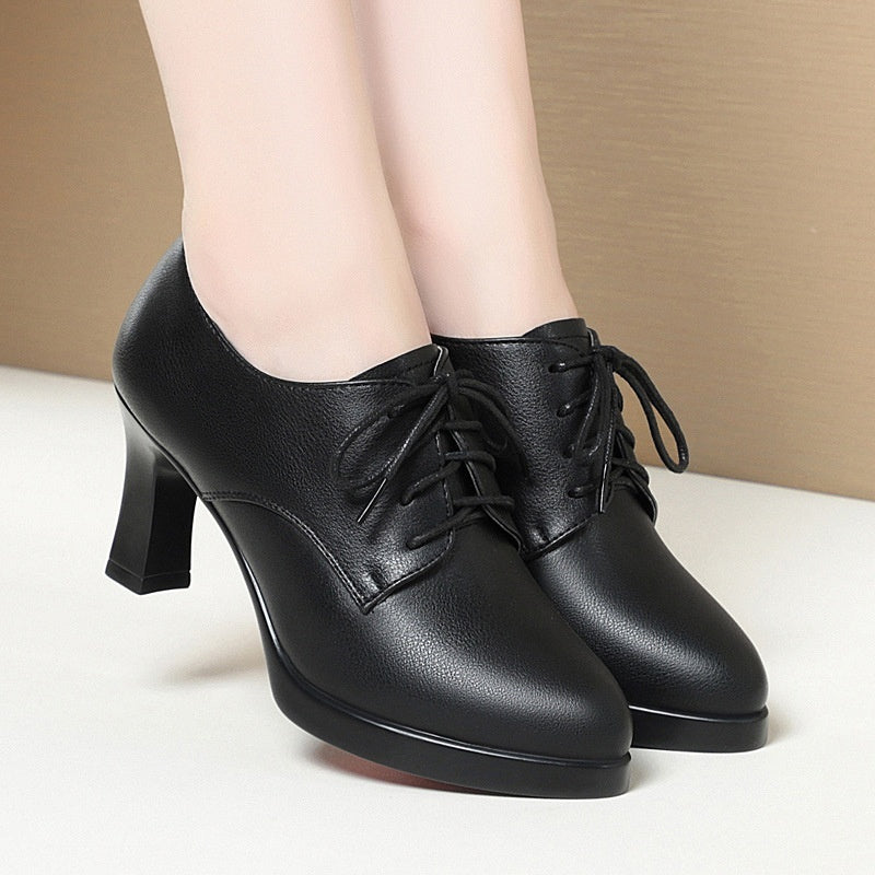 Women's Lace-Up Chunky Heel Dress Shoes