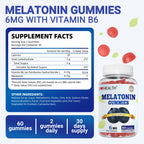 I Love Health Sleep Gummy | Melatonin 6mg + Vitamin B6 6mg Sleep Support Gummies with Natural Blueberry Flavor - Made in cGMP facility