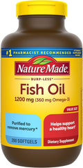 Nature Made Burp Less Fish Oil 1200 mg 200 Soft-gels