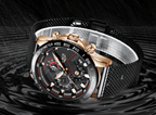 Men's Sports Waterproof Watch With  Stainless Steel Bracelet Unique Design Perfect Gift For Your Man