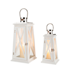 15.5''&22'' H Metal Decorative Candle Holders Rustic Hanging Lantern(Set of 2)