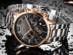 Men's Waterproof  Watch With Chronometers And Date Display Unique Design Perfect Gift