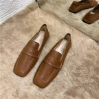 French-Style Retro Square Toe Flat Loafers