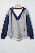 Zariyah Block Patchwork Drawstring Hoodie