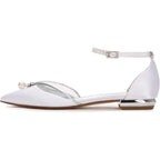 Creative Sugar Womens Size 11.5 White 1" Heel Ankle Strap Pointed Toe Shoes