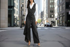 Women’s Western-Style V-Neck Asymmetrical Denim Jumpsuit