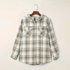Women's Plaid Button-Up Long Sleeve Jacket