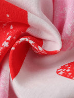 Children's Heart Print Ruffle Sleeve Casual Dress