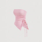 Women's Solid Color Tie-wrapped Bustier Top