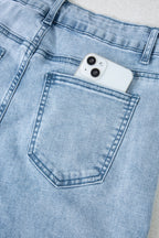 Beau Blue Bow Knot Side Detail Straight Leg Loose Jeans