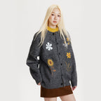 Women’s Retro Floral Embroidered Cardigan Sweater