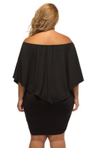 Plus size  Dressing Layered Fiery Red Mini Poncho Dress