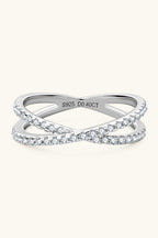 Moissanite 925 Sterling Silver Crisscross Ring