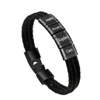 Stainless Steel Leather Woven Bracelet