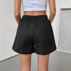 Versatile Wide-leg Bootcut Pants With A Stretchy Elastic Waist, Crafted From Shimmering Coarse Wool And Glossy Silk
