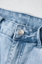 Beau Blue Bow Knot Side Detail Straight Leg Loose Jeans